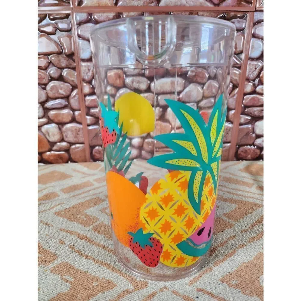 Vintage Acrylic Fruit  Pitcher and Serving Tray,